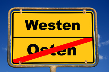 Obraz premium Schild Osten Westen