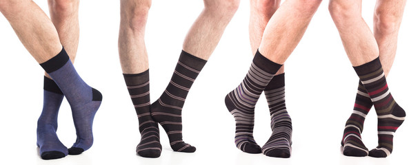 collection of man socks on foot - 54782179