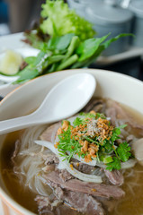 Top of Pho Lao style noodle soup