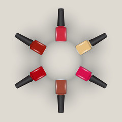 Obraz premium Vector nail polish set
