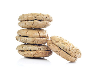 Fototapeta na wymiar walnut cookies isolated on white background