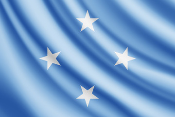 Waving flag of Micronesia, vector