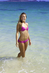 girl in bikini in the ocean