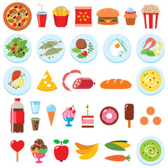 Vector set of food isolated on white