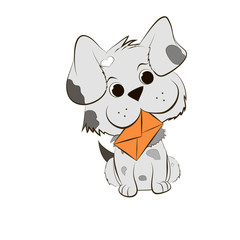 Cute Cartoon Dog with envelope