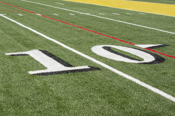 Ten yard line on American Football field