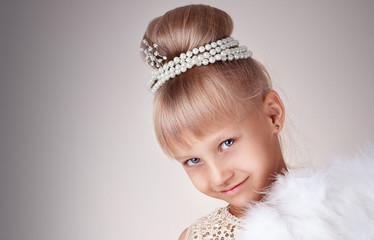 Beautiful little girl in princess dress 