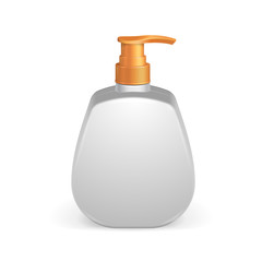 Plastic Clean White Bottle With Yellow Dispenser Pump