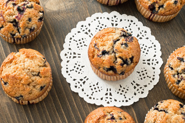 Baked blueberry muffins