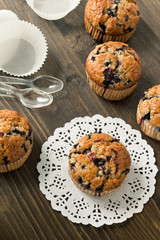 Baked blueberry muffins