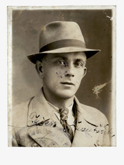 middle aged man in hat - circa 1945