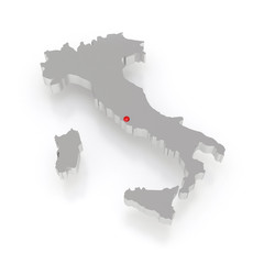 Fototapeta premium Three-dimensional map of Italy.