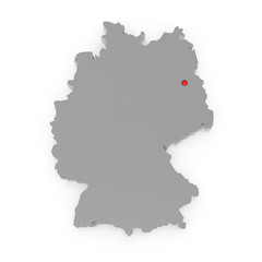 Obraz premium Three-dimensional map of Germany.