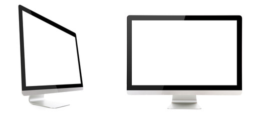 Computer display isolated on white background