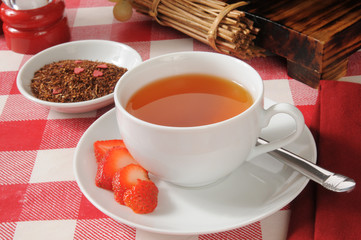 Strawberry infused rooibos tea