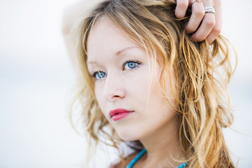 Fototapeta premium Young Woman Portrait Highkey