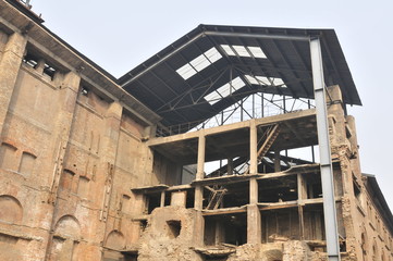 Old factory building, the symbol of the recession