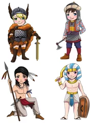 Door stickers Knights Warriors from various culture set 2