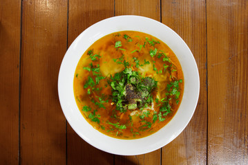 Vietnames crab noodles soup