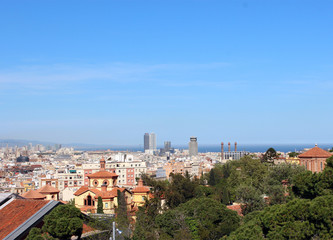 Fototapeta na wymiar Vista panorámica de Barcelona