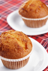 Chocolate muffin with sprinkles