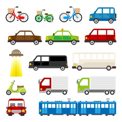 Naklejka premium 車 トラック 自転車 電車 タクシー 乗り物