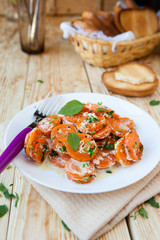 side dish of carrots and sour cream