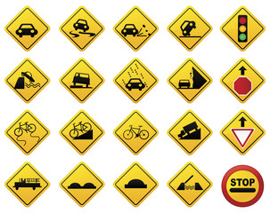 Road Sign Set - Warning