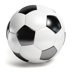 Abwaschbare Fototapete Ballsport Fußball aus Leder. Einzelner Fußball isoliert
