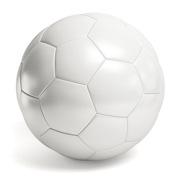 Fototapeta Leather white football. Soccer ball isolated