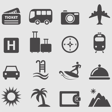 Travel icons set.Vector