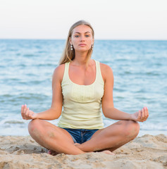 Fototapeta na wymiar woman meditates
