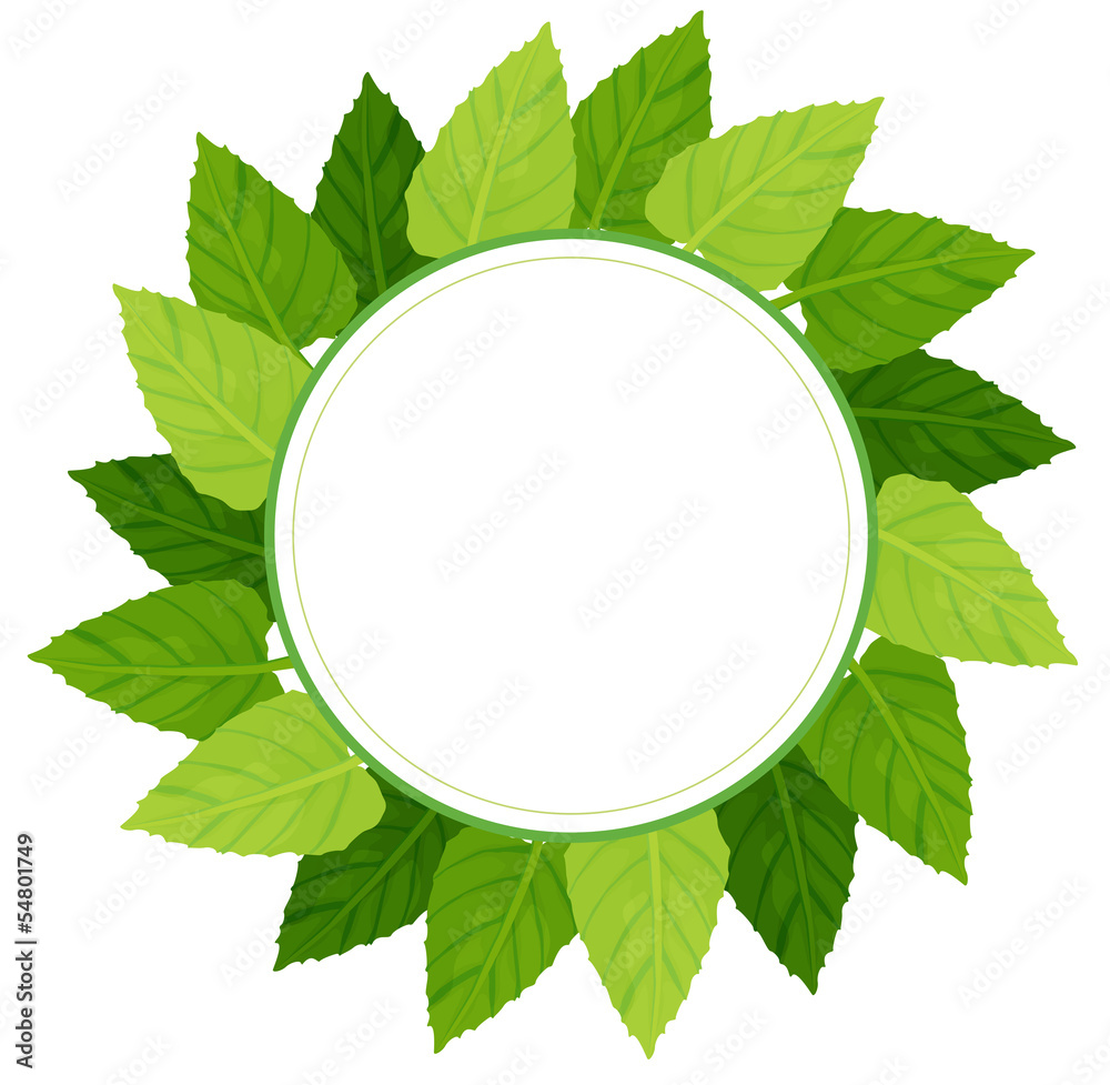 Poster A round green leafy border