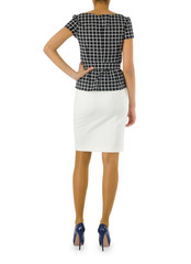 Woman in fashion dress concept on white