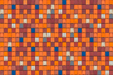 Pattern of colorful cargo shipping containers