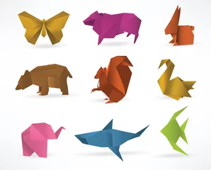 Washable wall murals Geometric Animals Origami animals