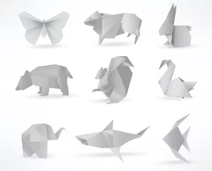 Abwaschbare Fototapete Geometrische Tiere Origami-Tiere