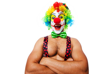 Funny clown isolated on white