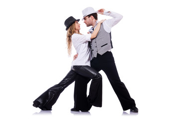 Pair of dancers dancing modern dances