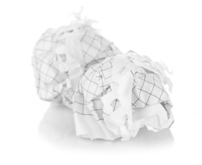 Crumpled paper balls