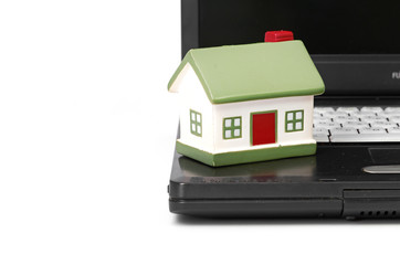 Toy House on laptop