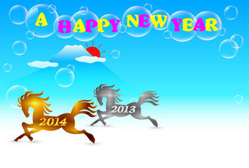 午　馬　富士山　年賀状