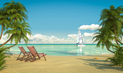 Obraz na płótnie Canvas idyllic caribean beach view