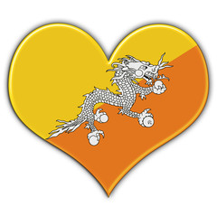 Coração com a bandeira do Butão
