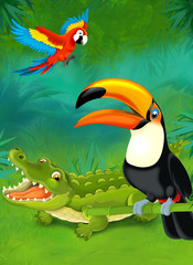 Cartoon tropical - illustration for the children