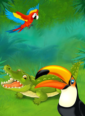 Cartoon tropical - illustration for the children