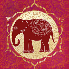 Indian elephant with mandalas