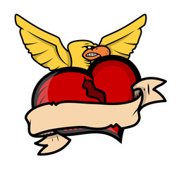 Love Hurts Vector Tattoo Illustration