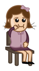 Girl Eating - Cartoon Business Vector Character