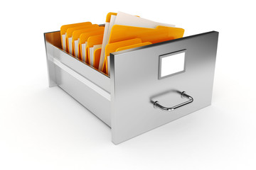 3d file cabinet on white background